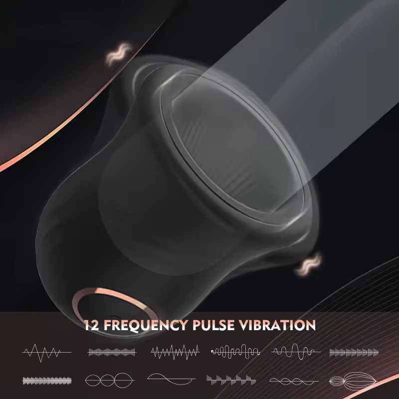 Elektrische masturbators Penistrainer Eikelstimulator met 12 vibratiemodi 