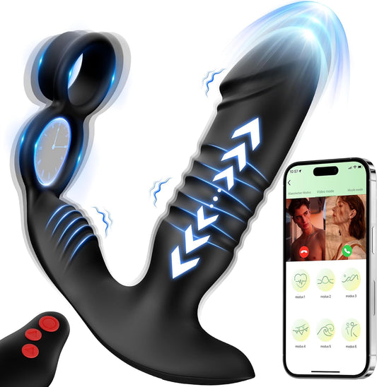 3 in 1 cockring anale vibrators prostaatstimulatie met 7 schokfuncties en 7 vibratiestanden 