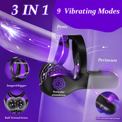 Mehrfachstimulation Penistrainer Cock Ring mit Verschiedenen Vibrationsmodi