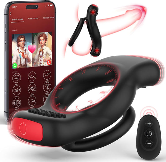 App & Ferngesteuerter Cock Ring Penistrainer Vibrator mit 10 Vibrationsmodi