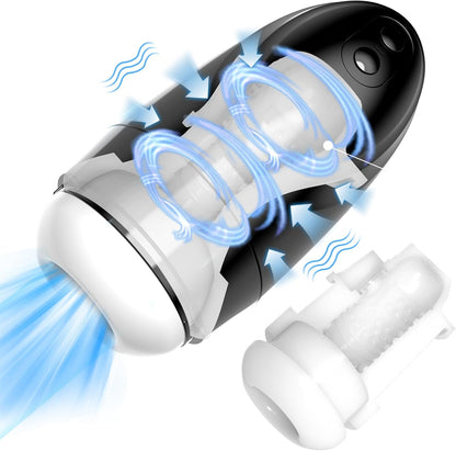 Automatischer Masturbator Penis Stroke Blowjob mit 9 Vibrations und 9 Saugmodi