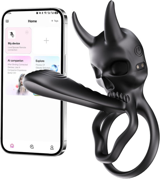 4 IN 1 Penisring Vibrator Hodenring Klitoris & G-Punkt Stimulator mit 9 Vibrations