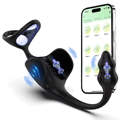 3 IN 1 Hodenvibrator Penisring Vibratoren Prostata Stimulator Massagegeräte mit 9 Vibrationsmodi