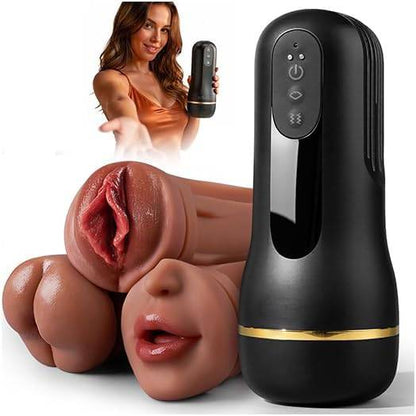 Realistischer Masturbator Penis Stroker Blowjob mit 5 Saug & Vibrationsfunktion