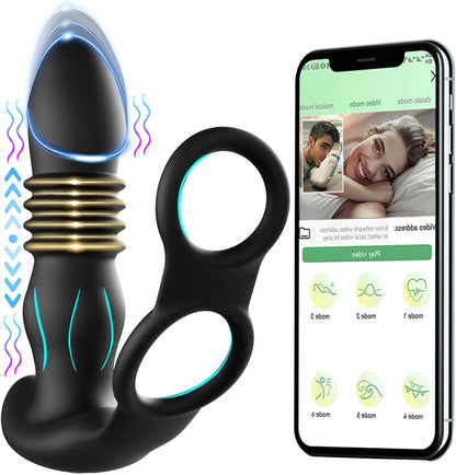 Analvibratoren Butt Plug Prostata Massager Penisring mit 10 Vibrationsmodi
