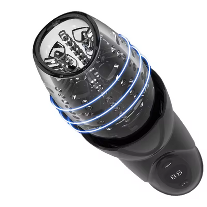 Elektrischer Penistrainer Masturbator mit 10 Vibrationsmodi und 8 Rotationsmodi