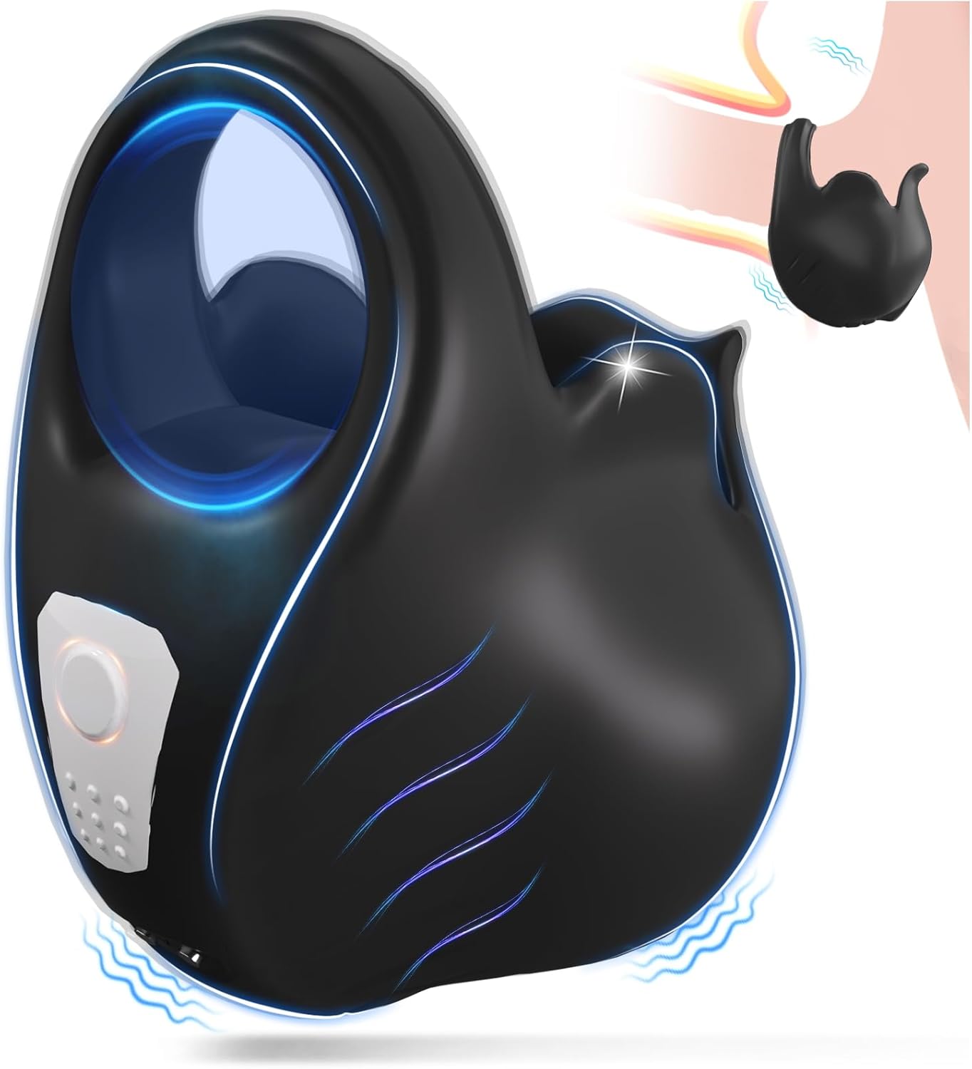 2 IN 1 Hodenmassagegerät Penisring Penismassagegerät mit 9 Vibrationsmodi