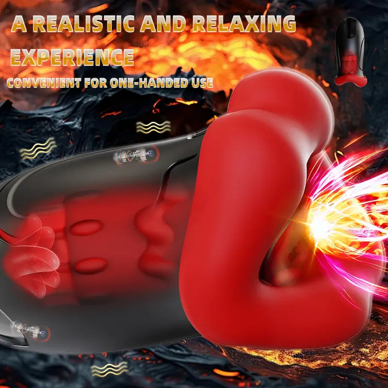 Elektrischer Masturbator Oralsex Stroker Blowjob Taschenmuschi mit 9 Vibrationsmodi