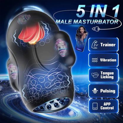 4 IN 1 Penis Trainer Eichel Stimulator Blowjob Masturbator mit 10 Bieten & 10 Vibrations