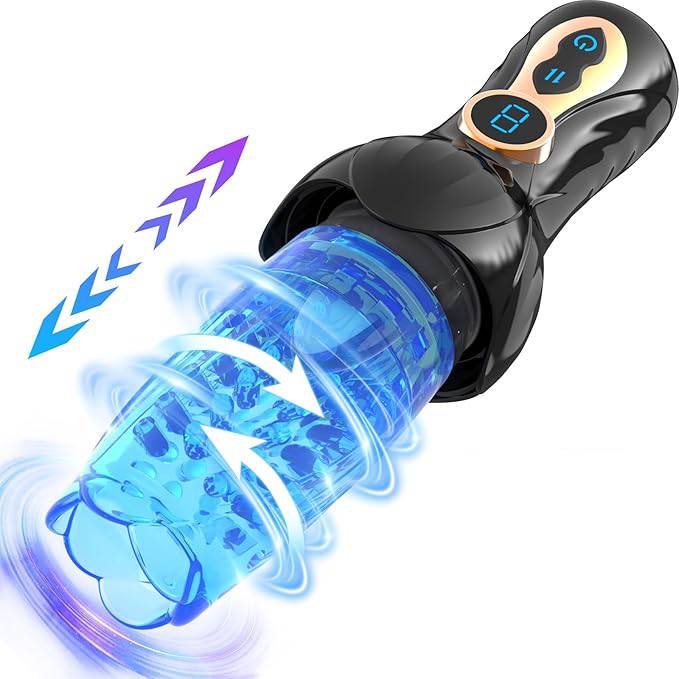 Automatische Penistrainer Stroker Masturbation mit  10 Vibration 8 Schub und Drehmodus