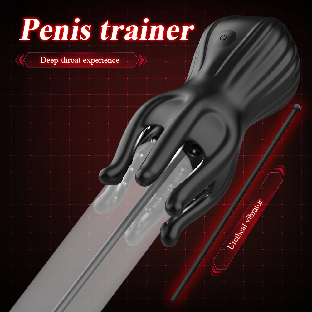 Eicheltrainer Penis Massagegerät Harnröhren Stimulator mit 10 Vibrationsmodi