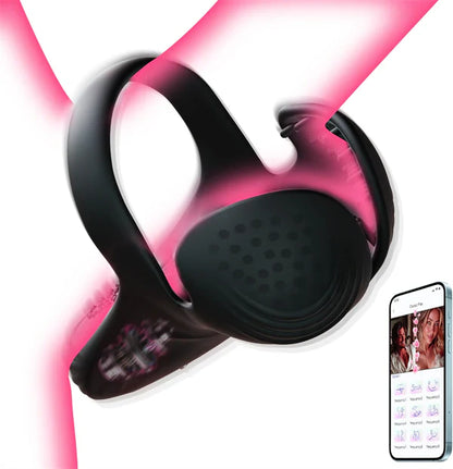 Doppel-Hodensack Penistrainer Vibrator Cock Ring mit 10 Vibrationsmodi