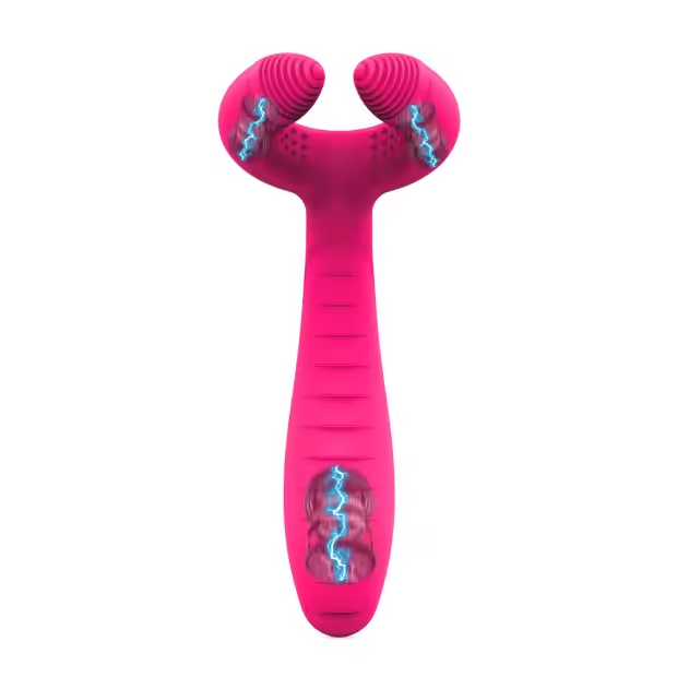 Dreifacher Vibrator Paarvibrator Klitoris G-punkt Dildo mit 7 Vibratorenmodi