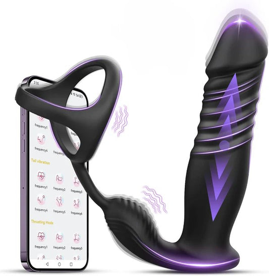 3 in 1 Analvibrator Cockring Prostata Penistrainer Massagegerät mit 6*6*6 Modi