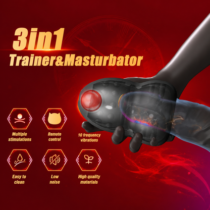 Eicheltrainer Stimulator Masturbatoren mit 10 Leistungsstarken Vibrationsmodi