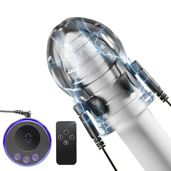 E-stim Extrem Eichel Hülse Penis Trainer Set mit 8 Elektroschock-Modi