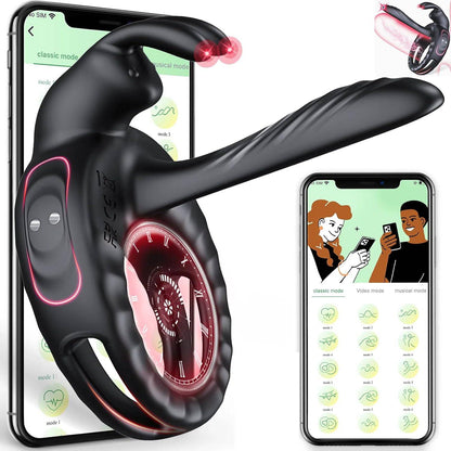 4 IN 1 Penistrainer Cock Ring Vibrator Sextoysets mit 10 Vibrationsmodi