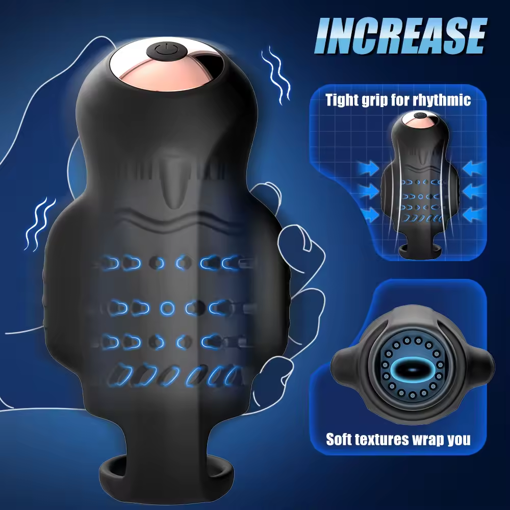 4 IN 1 Elektrische Penistrainer Eichel Stimulator Masturbatoren mit 9 Vibrationsmodi