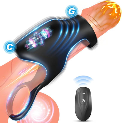 Penisvergrößerer Cockring Klitorisstimulator Penishüllen mit 10 Vibrationsmodi
