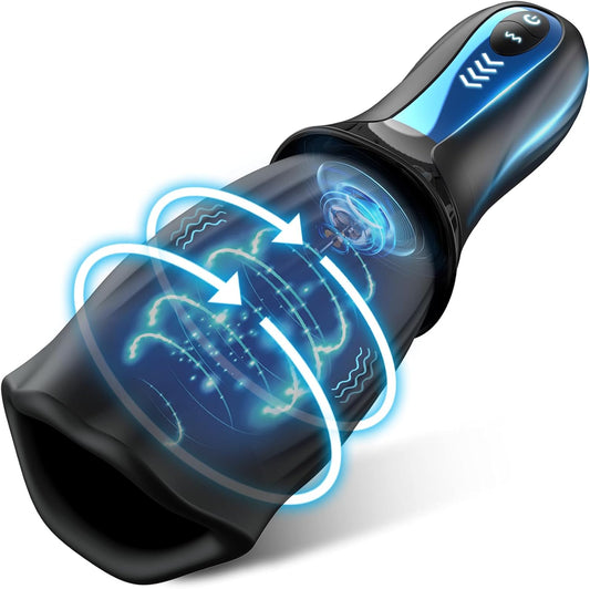 Automatischer Masturbator Penistrainer Stroker mit 5 Vibrations- und 5 Rotationsmodi