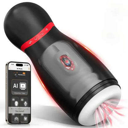 KI-gestützter Automatischer Masturbator Stroker mit 3 Teleskopmodi & 10 Vibrationsstufen & 3 Kompressionsmodi