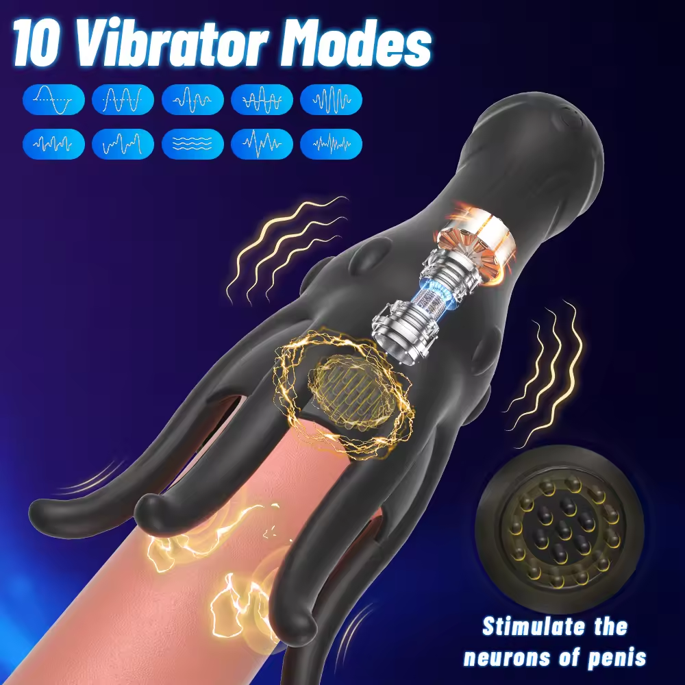 Penistrainer Vibrator Eichelstimulator Stroker Masturbator mit 10 Vibrationsmodi