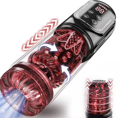 Automatischer Masturbator Penispumpen Lustmaschine mit 7 Stoß & Rotations & Vibrations