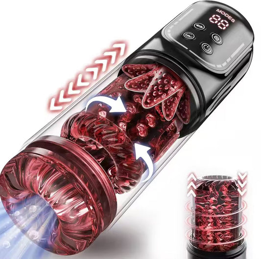 Automatischer Masturbator Penispumpen Lustmaschine mit 7 Stoß & Rotations & Vibrations
