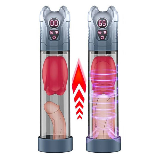Automatischer Penispumpen Vergrößerungs Masturbator mit 7 Vibrations und 5 Saugmodi