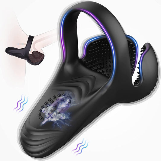 Cockringvibrators met testikelvibratie met 10 vibratiestanden 