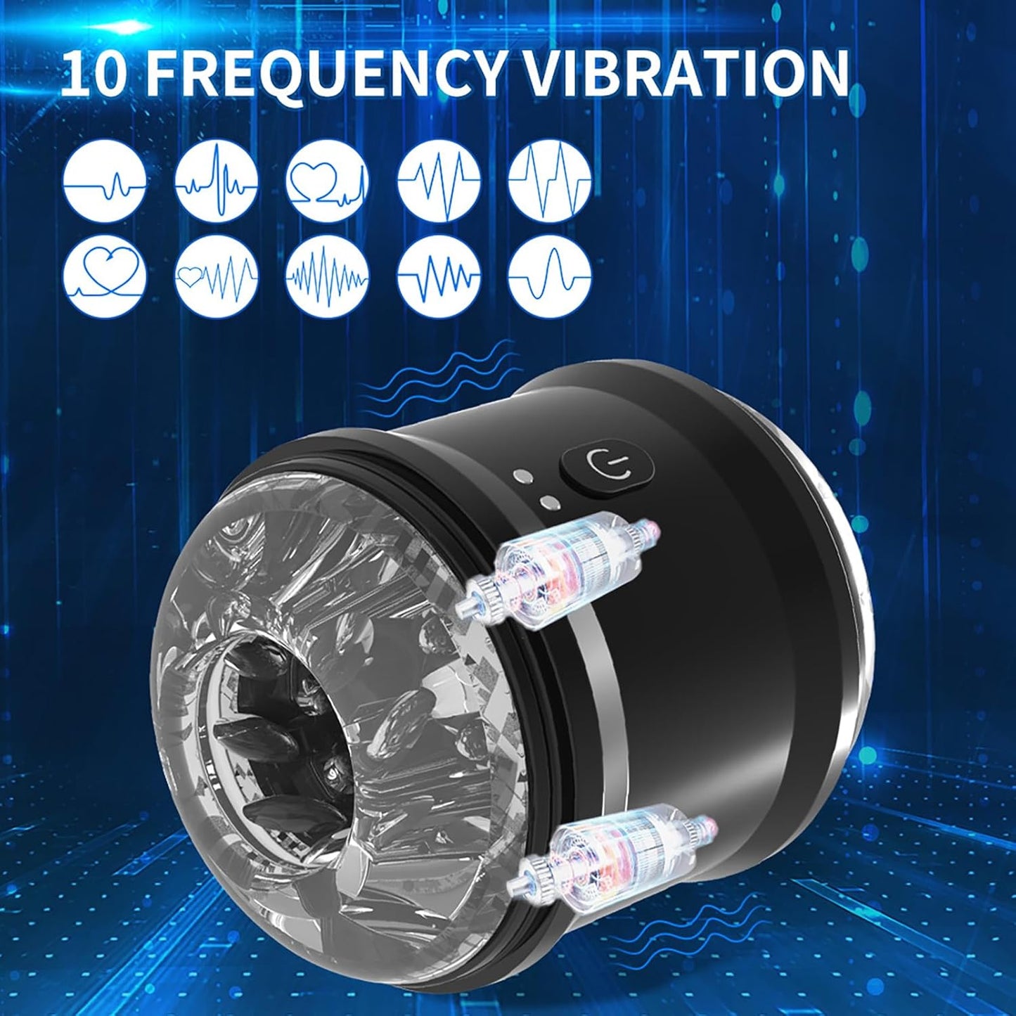 Offener Elektrischer Penistrainer Glans Stimulator Masturbatoren mit 10 Vibrationsmodi