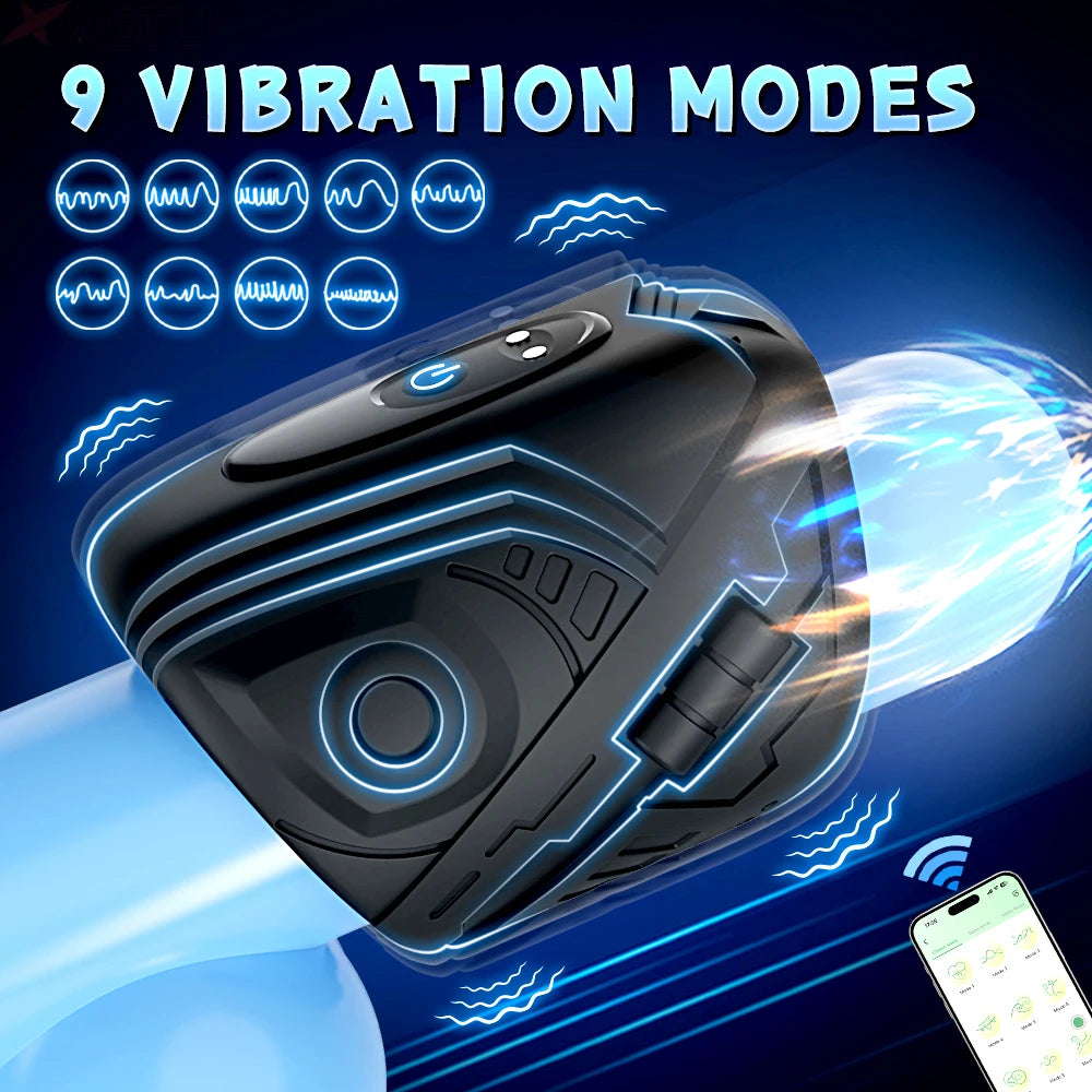 Elektrischer Penistrainer Glans Stimulator Masturbatoren mit 9 Vibrationsmodi