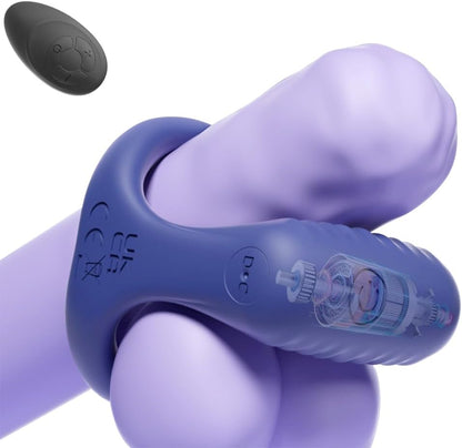 Y-förmiges Doppelring Penisringe Vibrator Trainer mit 10 Vibrationsmodi