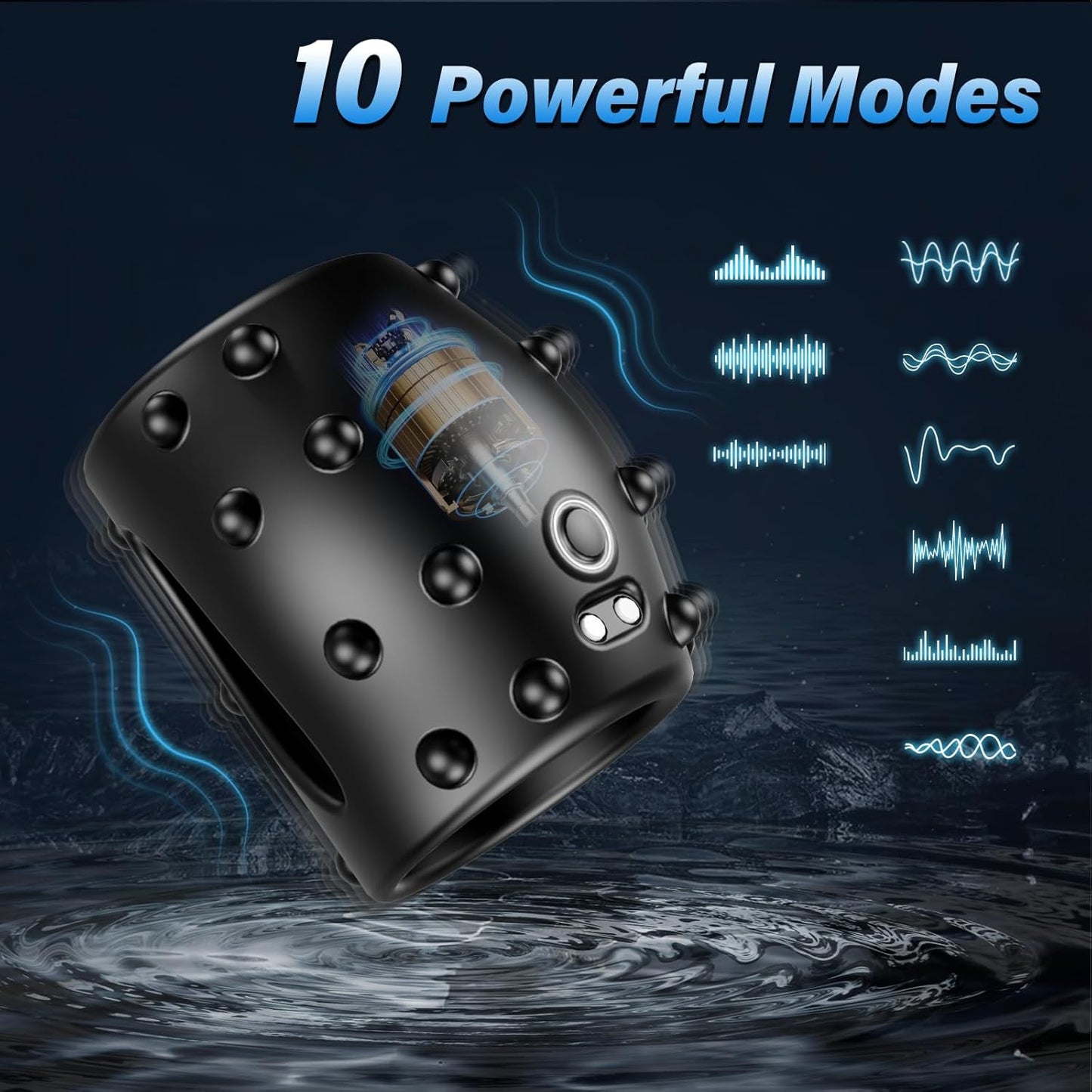 Penistrainer Cockring Vibrator Stimulator Penishülle mit 10 Vibrationsmodi