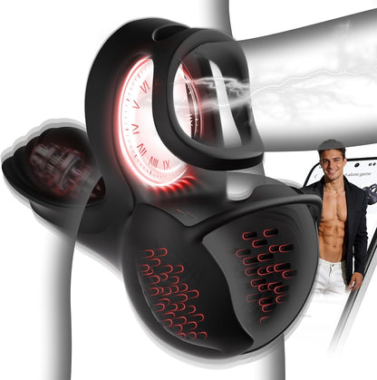 360° Hoden Vollabdeckungsstimulator Penistrainer Cock Ring mit 9 Vibrations & Heizmodi