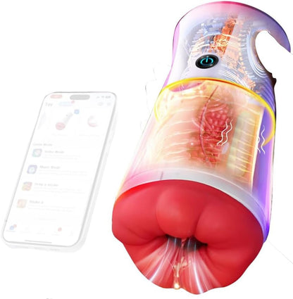 App-gesteuerte Realistische Masturbator Blowjob Maschine mit 9 Vibrationsmodi