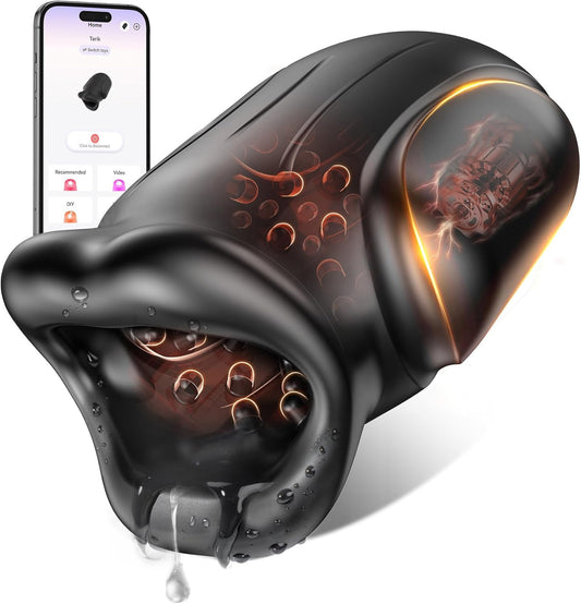 4 in 1 Elektrischer Oralsex Masturbieren Eichel Stimulator Penistrainer mit 10 Vibrations