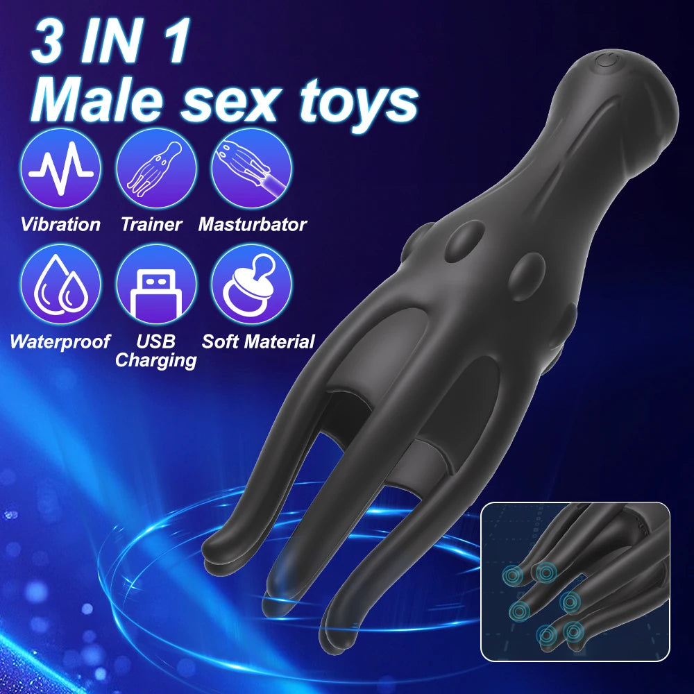 Penistrainer Vibrator Eichelstimulator Stroker Masturbator mit 10 Vibrationsmodi