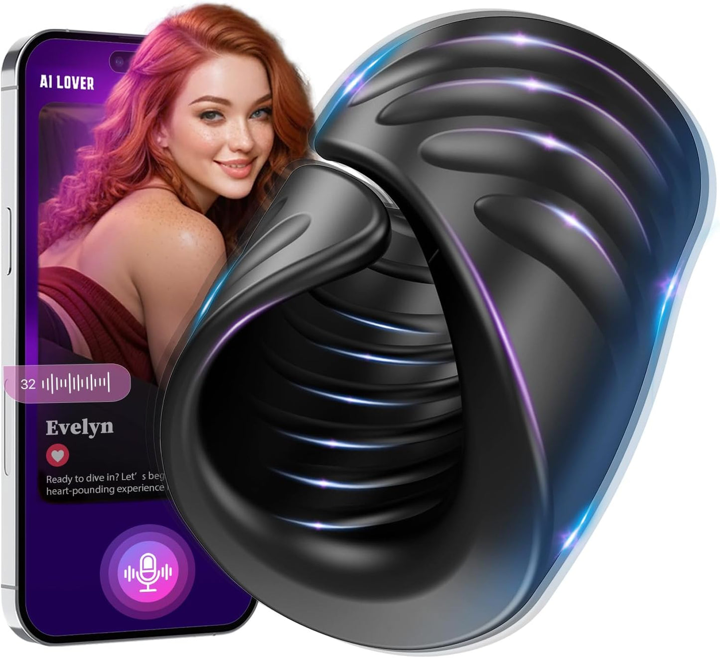 2 in 1 Electric Masturbator Penis Trainer Vibrator with 9 vibration modes 