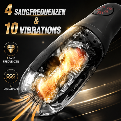Elektrischer Vakuumsaugung Masturbator Penispumpe mit 4 Saugfrequenzen & 10 Vibrations