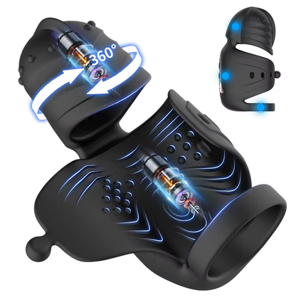 360° Umwickelter Penistrainer Vibrator Cockring mit 10 Schwing und 10 Vibrationsmodi