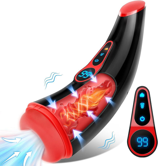 LCD display electric masturbator with 9 suction modes and vibration modes