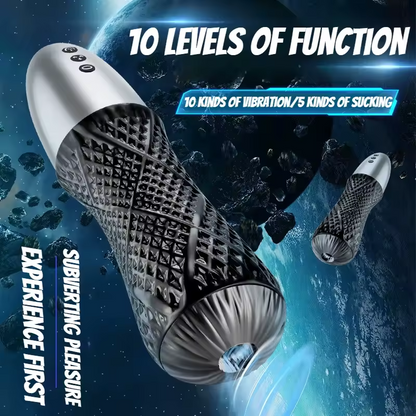 Elektrischer Masturbator Penispumpe Stroker mit 10 Vibratoren & 5 Stufen Saugen