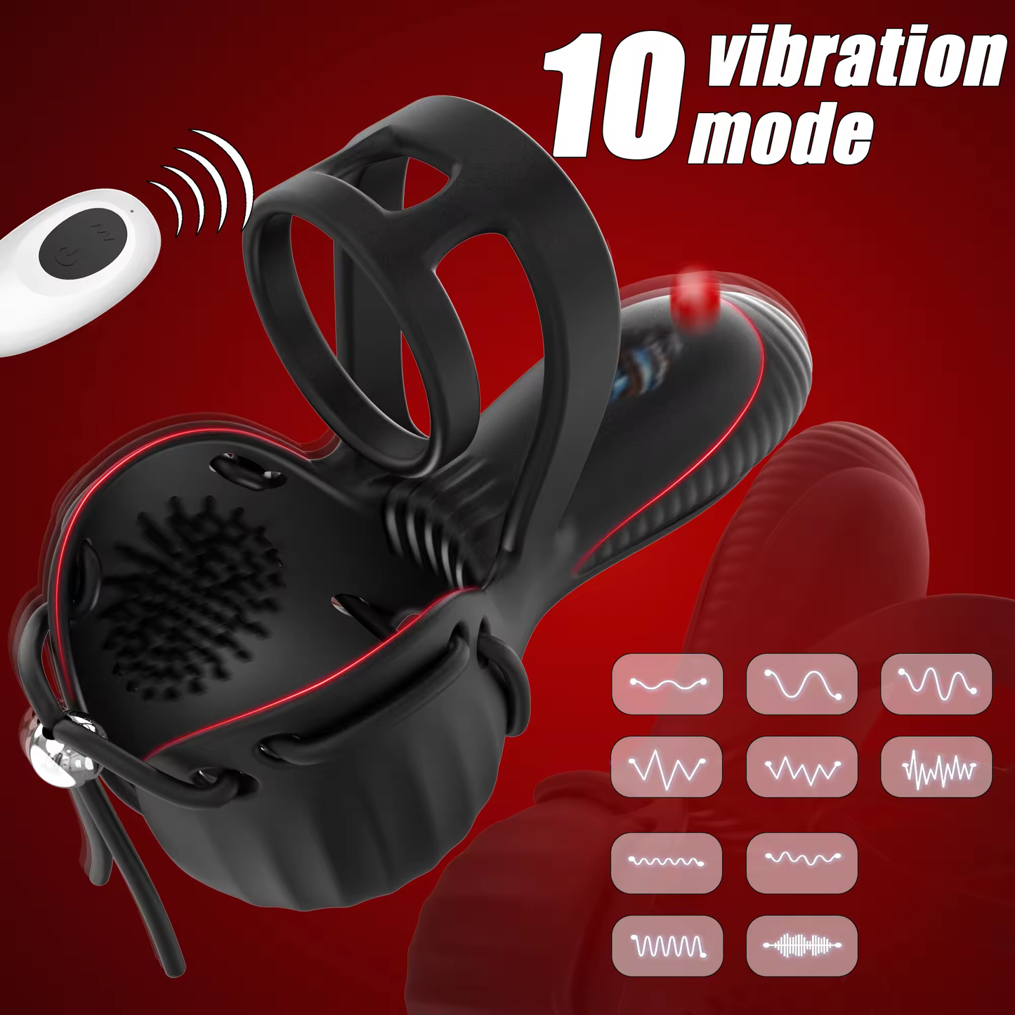 3 IN 1 Cock Ring Hodenstimulator Penistrainer Vibrator mit 10 Vibrationsmodi