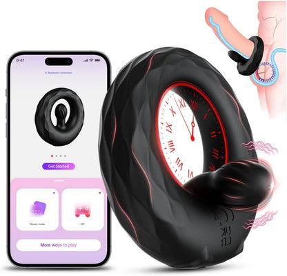APP Pleasure Cock Ring Penis Vibrator Hodenstimulator mit 9 Vibrationsmodi