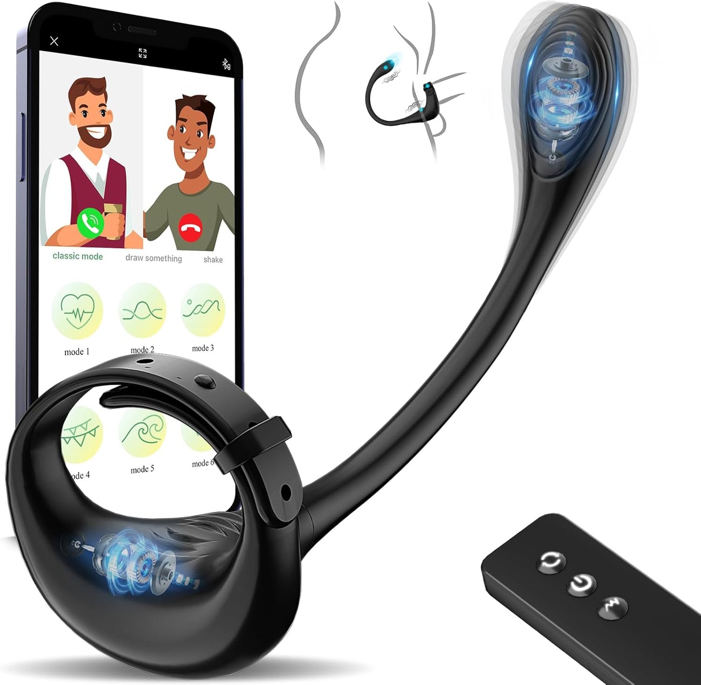 APP Fernsteuerung Anal Plug Penis Vibrator Cock Ring mit 10 Vibration