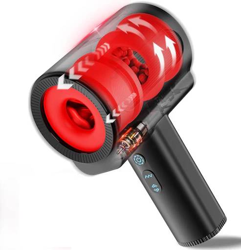 Elektrischer Penistrainer Stroker mit 5 Teleskopfunktion Rotationsfunktion & Vibration