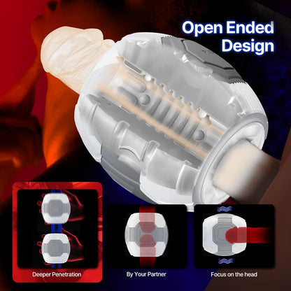Elektrisch Penistrainer Stroker Blowjob Masturbatoren mit 10 Intensive Vibrationen