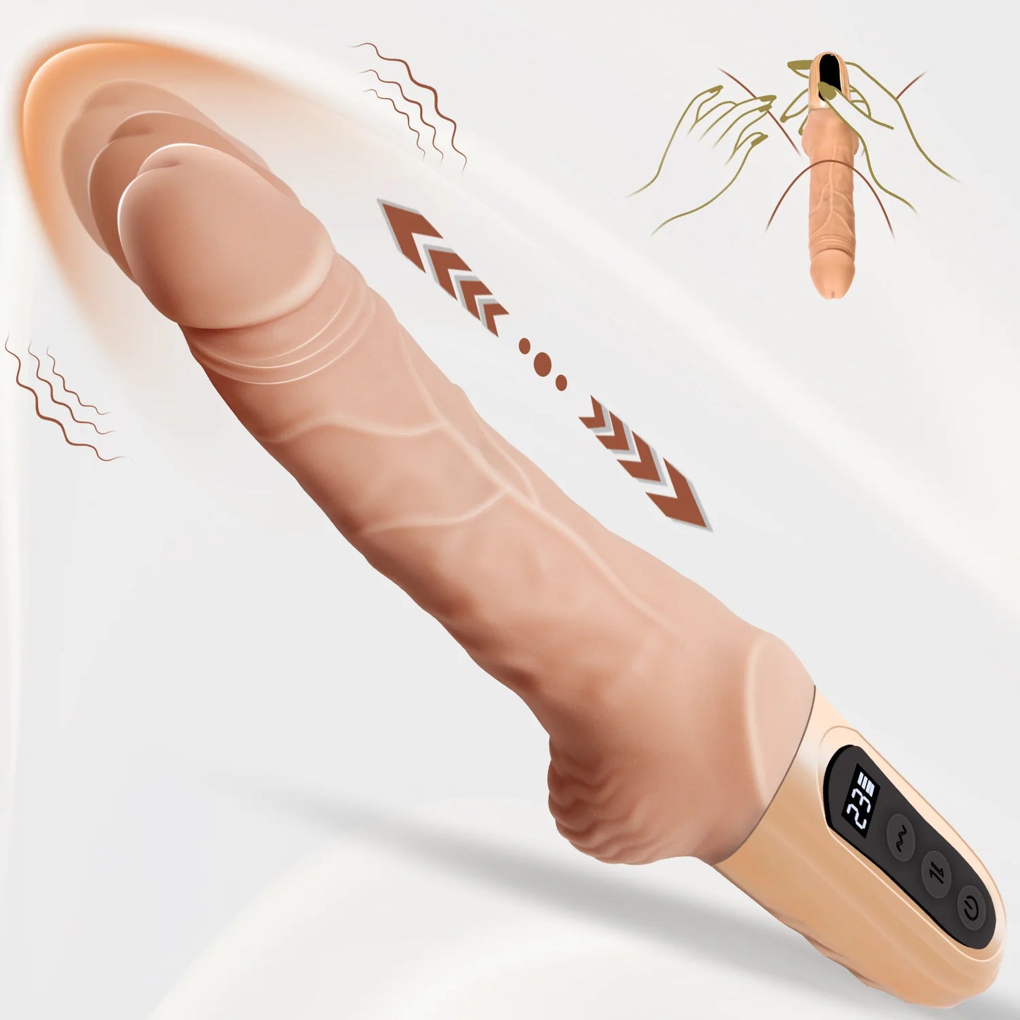 Realistischer Dildo Vibrator Sexmaschine mit 9 Vibrations und Stoßmodi