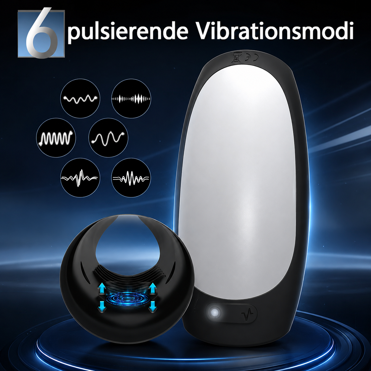 Elektrische Penis Trainer Vibratoren mit Pulsierendevibration & Elektrostimulation & Heizfunktion zum
